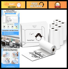 9 Rolls Mini Thermal Sticker Paper 57x30mm for Inkless Receipt Printers, Portabl picture