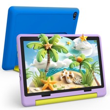 2pcs Kids Tablet 10 inch Android 14 Tablets 8+64GB with Shockproof Blue ＆ Purple picture