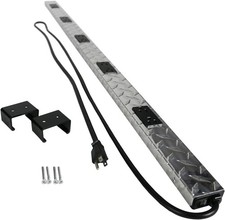 Power Strip Diamond Plate 4ft 10 Outlet Plugmold Heavy Duty For Garage Workshop picture