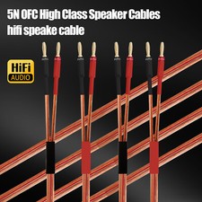 5N Speaker Cable Oxygen-free Pure Copper Audio Cord with Gold Plated Banana Plug picture