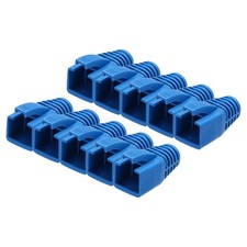 100 Pack Boot Cover Cat6A Cat7/7A 8mm (Blue) picture