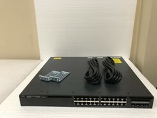 CISCO WS-C3650-24PD-S 24 Port Gigabit PoE+ Switch 10G Uplink 3650-24PD-S DUAL AC picture