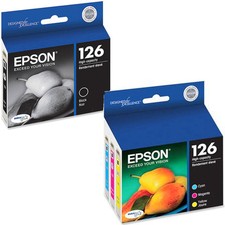 4 pk Genuine Epson Ink 126 T126520 T126120 Workforce 60 630 633 635 840 NX430 picture