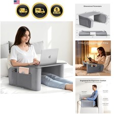 Reading Pillow for Gaming with Ergonomic Arm Rests, Wooden Lap Desk for Lapto... picture