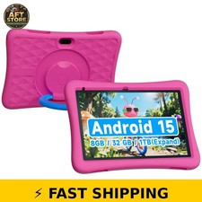 ZZB Kids Tablet 10 Inch, Android 15.0, 8GB RAM, Pink picture