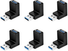 ELUTENG 90 Degree USB 3.0 Adapter 6 Pack - Right Angle Male to Female Up/Down picture