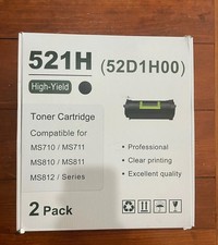 2 Pack 52D1H00 521H Black Toner Cartridge for Lexmark MS710 MS812 picture