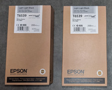Two New Genuine Epson T6539 200ml Light Light Black Ultrachrome HDR Ink 4900 picture