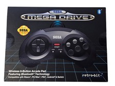 Sega Mega Drive Controller 8 Button Arcade Pad - Bluetooth - Retrobit - Black picture