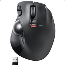 ELECOM EX-G Trackball Mouse, 2.4Ghz USB Wireless, Ergonomic Design, Thumb Contro picture