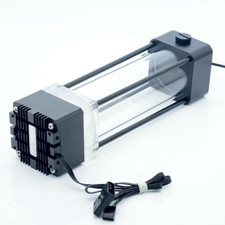 Square Reservoir Water PC Cooling Tank Reservoir 300mm w/Thermometer+Pump Black picture
