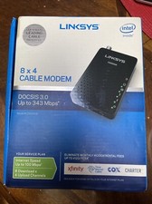 Linksys CM3008 DOCSIS 3.0 8x4 Cable Modem Up To 343 Mbps Pre Owned picture