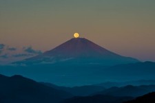 Landscape nature mountains moon mount fuji japan asia Custom Gaming Mat Desk picture