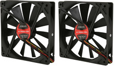 2x Evercool 140mm x 25mm 12V EC1425L12EA Computer Case 3-Pin / 4-Pin Molex Fan picture