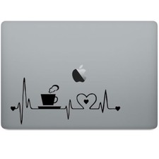 Coffee Mug Heartbeat for Macbook Air Pro Laptop Car Window Wall Decal Sticker picture