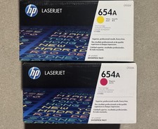 Lot Of 2  GENUINE HP CF332A/CF333A ( 654A ) Magenta&Yellow Toner Cartridges NEW picture