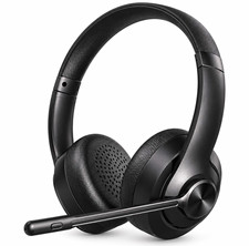 AOC ACW2212 Bluetooth Wireless Over-Ear Headband Headset Boom Mic Black picture