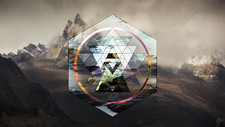 Landscape low poly hexagon triangle mountains cityscape Custom Gaming Mat Desk picture