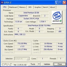 INTEL PentiumIII 733 MHz Socket370 Coppermine Used Normal Item (2) picture