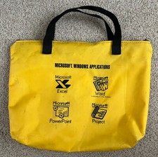 1984 MICROSOFT Zipper Bag Yellow - Applications Computing Excel Word Collectable picture