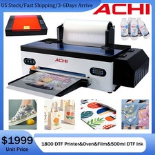US ACHI DTF A3 Epson 1800 Printer Direct to Trasnfer Film T-shirt Printing &Oven picture