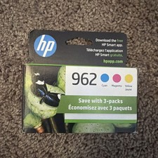 HP 962  3YP00AN#140 CYAN/MAGENTA/ YELLOW STANDARD YIELD INK CARTRIDGE 3 PACK picture