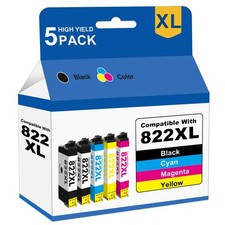 5PK 822XL T822 XL Ink Cartridge For Epson WorkForce Pro WF-3820 WF-4820 WF-4833 picture