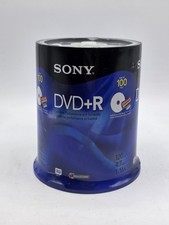 NEW Sony DVD+R 100-Pack Blank Discs 4.7GB 16x 120Min Inkjet Printable AccuCORE picture