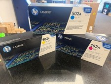 HP Laserjet 3600 502A Toner Cyan Magenta Yellow Q6471A Q6472A Q6473A Sealed picture