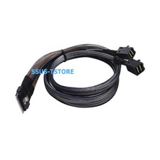 Mini SAS Slimline SAS Slim 4.0 SFF-8654 8i 74pin to 2X SFF-8643 4i HD Cable 50cm picture