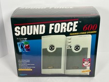 Sound Force 600 Powered Stereo Speakers BRAND NEW 1994 NOS Vintage picture
