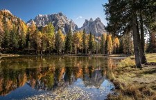 Landscape mountains water fall dolomites nature Custom Gaming Mat Desk picture