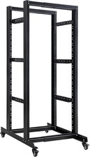 4-Post Adjustable 27U Mobile Open Frame Server Rack 19in Network Rack W/ Wheels picture