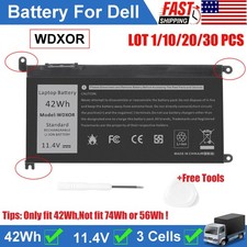 ✅LOT 42Wh WDXOR WDX0R Battery For DELL Inspiron 5567 5568 5368 7368 7569 7579 US picture