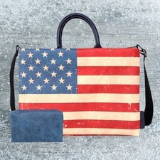 Montana West Waterproof USA Flag Laptop Sleeve Messenger Bag Computer Bag 15.6
