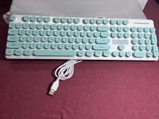 Surmen V300 Wired Keyboard-GREEN PUNK RETRO VERSION lighted picture