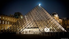 Landscape paris france louvre architecture museum night Custom Gaming Mat Desk picture