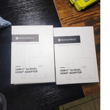 Lot of 6 Monoprice USB-C Male to Dual HDMI Female Adapter Brand new  picture