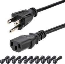 10ft Power Cord 10 Pack - NEMA 5-15P to C13, UL Listed, Black picture