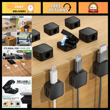 Magnetic Cable Clips - 9 Pack, Black, Organize Cords, Tidy Up Workspace picture