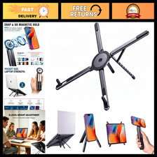 4-in-1 Adjustable Laptop Stand with Magnetic Phone Holder, Portable Aluminum Des picture
