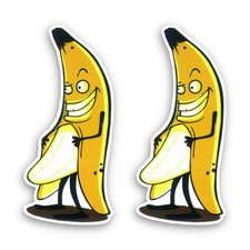 Naughty Banana Sticker, Funny Flashing Fruit Decal for Laptops & Indoor Use 2-PK picture