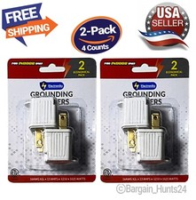 2 Prong to 3 Prong Grounded Outlet Converter Adapter W/ Polarized Plug (Pk of 2) picture