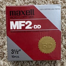 Maxell MF2DD 3.5 Floppy Disks 10 Pack Sealed VINTAGE Sealed picture