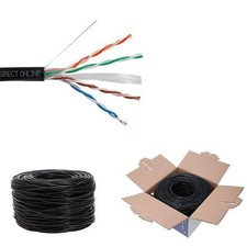 500ft Cat6 Network Cable Outdoor Direct Burial 23AWG Solid Bulk Ethernet Wire NE picture