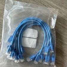 Blue Ethernet Patch Cable RJ-45 Male to RJ-45 Male Round, 1-4 ft picture