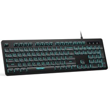 Wired Silent USB Keyboard RGB Backlit FullSize Membrane SpillResistant picture