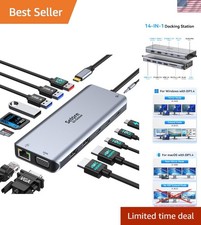 Elegant 14-in-1 Selore USB C Hub - Supports 2 HDMI & VGA with 10Gbps Transfer picture