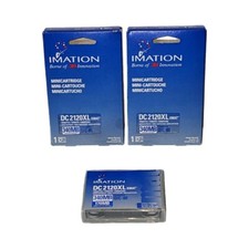 Lot of 3 Vintage 3M DC 2120 XIMAT 120MB QIC‑80 Mini Data Cartridges Excellent picture