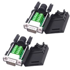 2 PCS DB9 Male Solderless Connector Breakout Board RS232 Terminal Block picture